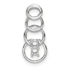14k White Gold 2 Genuine Stone Family Pendant - 3