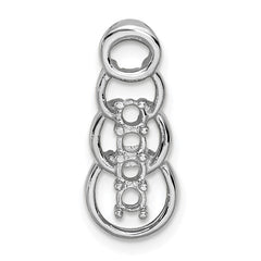 14k White Gold 4 Genuine Stone Family Pendant