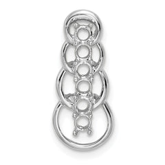 14k White Gold 6 Stone Family Pendant Mounting - 4