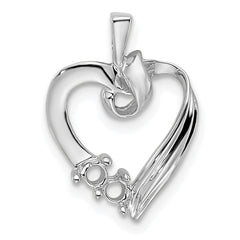 14k White Gold 2 Synthetic Stone Family Pendant - 4
