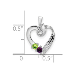 14k White Gold 2 Synthetic Stone Family Pendant - 4