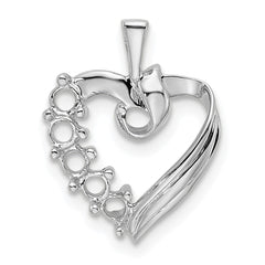 14k White Gold 5 Synthetic Stone Family Pendant - 3