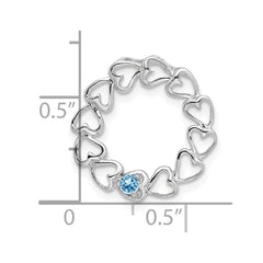 14k White Gold 1 Genuine Stone Family Pendant - 4