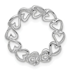 14k White Gold 2 Synthetic Stone Family Pendant - 3