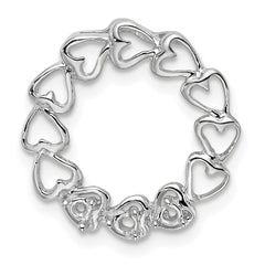 14k White Gold 3 Synthetic Stone Family Pendant - 2