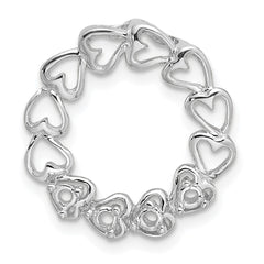 14k White Gold 4 Synthetic Stone Family Pendant - 4