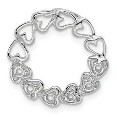 14k White Gold 6 Genuine Stone Family Pendant - 2