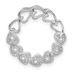 14k White Gold 7 Genuine Stone Family Pendant