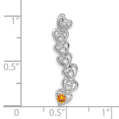 14k White Gold 1 Genuine Stone Family Pendant - 2