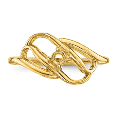 14k Polished 1-Stone Mothers Ring Mounting - 3