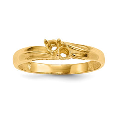 14k Polished 2-Stone Mothers Ring Mounting - 6