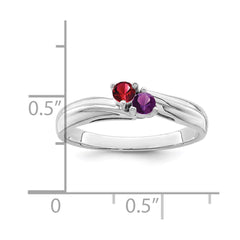 14k White Gold Family Jewelry Ring - 7
