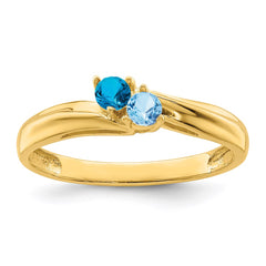 14k Polished 2-Stone Mothers Ring Mounting - 6