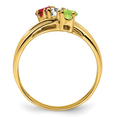 14k Genuine 3 Stone Mother's Ring - 11
