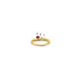 14k Genuine 3 Stone Mother's Ring - 11