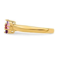 14k Polished 4-Stone Mothers Ring Mounting - 10