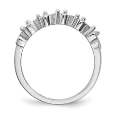 14k White Gold Polished 5-Stone Mothers Ring Mounting - 9