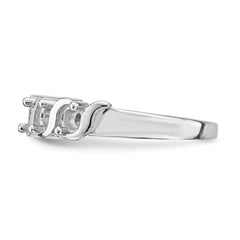 14k White Gold Polished 5-Stone Mothers Ring Mounting - 9