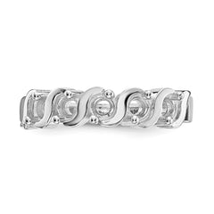 14k White Gold Polished 5-Stone Mothers Ring Mounting - 9