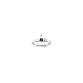 Sterling Silver Rhodium-plated Synthetic 1 Stone Mother's Ring - 19