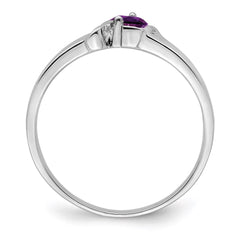 Sterling Silver Rhodium-plated Synthetic 1 Stone Mother's Ring - 8