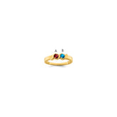 14k Genuine 2 Stone Mother's Ring - 12