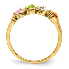 14k Genuine 4 Stone Mother's Ring - 8