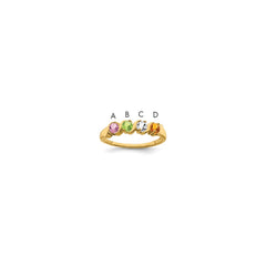 14k Genuine 4 Stone Mother's Ring - 8