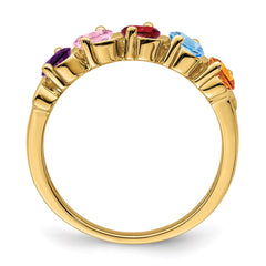 14k Genuine 5 Stone Mother's Ring - 6