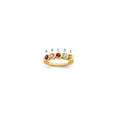 14k Genuine 5 Stone Mother's Ring - 6