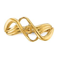 14k Polished 1-Stone Mothers Ring Mounting - 9