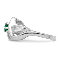 Sterling Silver Rhodium-plated Synthetic 1 Stone Mother's Ring - 15