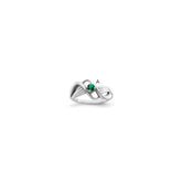 Sterling Silver Rhodium-plated Synthetic 1 Stone Mother's Ring - 16