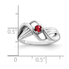 14k White Gold Genuine 1 Stone Mother's Ring - 5