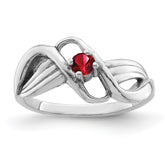 14k White Gold Genuine 1 Stone Mother's Ring - 5