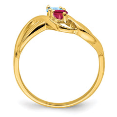 14k Polished 2-Stone Mothers Ring Mounting - 15