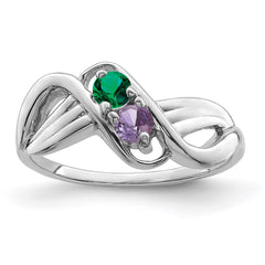 Sterling Silver Rhodium-plated Family Jewelry Ring - 54