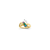 14k Genuine 3 Stone Mother's Ring - 14