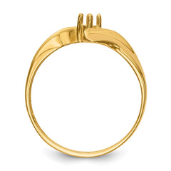 14k Polished 1-Stone Mothers Ring Mounting - 15