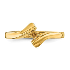 14k Polished 1-Stone Mothers Ring Mounting - 15