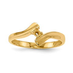 14k Polished 1-Stone Mothers Ring Mounting - 15