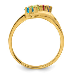 14k Polished 4-Stone Mothers Ring Mounting - 14