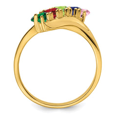 14k Genuine 5 Stone Mother's Ring - 11