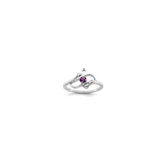 14k White Gold Family Jewelry Ring - 15