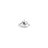 Sterling Silver Rhodium-plated Genuine Stone Family Jewelry Ring - 6