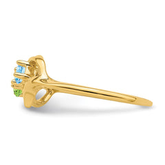 14k Genuine 2 Stone Mother's Ring - 4