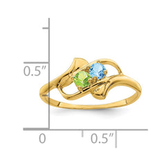14k Polished 2-Stone Mothers Ring Mounting - 12