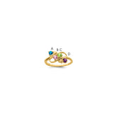 14k Genuine 4 Stone Mother's Ring - 11