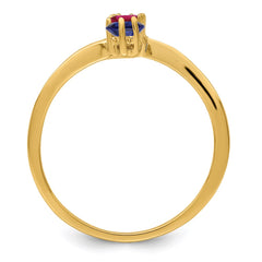 14k Polished 2-Stone Mothers Ring Mounting - 16