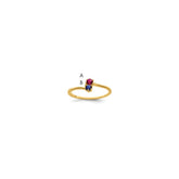14k Genuine 2 Stone Mother's Ring - 13